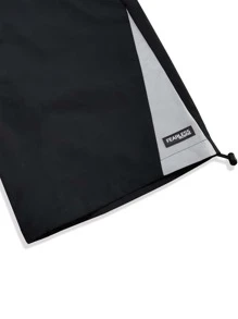 Manfinity Hypemode 男士對比色面板束腰短褲 - 黑色 - 查看 4