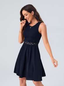 SHEIN Clasi 拼接水溶蕾絲洋裝