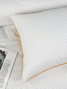 1pair Geometric Pattern Pillowcase Without Filler - Light Grey - View 4