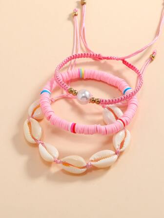 3入組貝殼裝飾手環