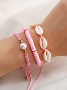 3入組貝殼裝飾手環