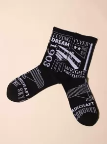 Nam Slogan Graphic Crew Socks - Nhiều màu - Xem 3