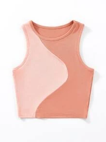 SHEIN Unity Color Block Ribbed Knit Tank Top - Multicolor - View 4