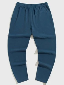 GENTILAND Men Slant Pocket Trousers - Blue - View 2
