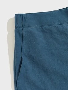 GENTILAND Men Slant Pocket Trousers - Blue - View 3