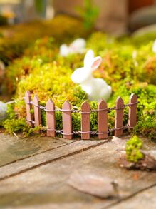 1入組迷你木柵欄，仙境花園微型柵欄微型景觀花盆配件裝飾品，房間花園