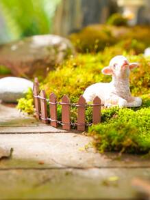 1入組迷你木柵欄，仙境花園微型柵欄微型景觀花盆配件裝飾品，房間花園