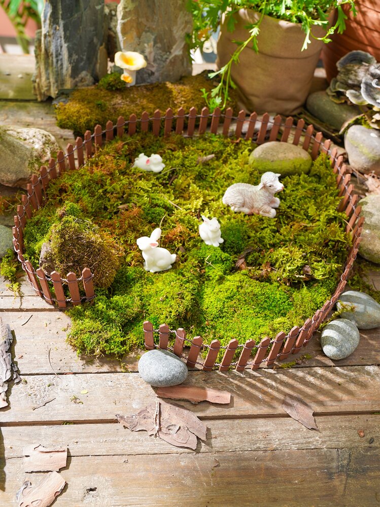 lxxiulirzeu 2pcs Mini Tree Fairy Garden Decorations Decorazioni Miniature Micro Paesaggio Resina Artigianato Bonsai Figurina Giardino Accessori per terrari (Color : 6