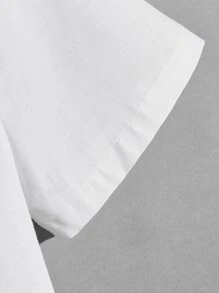 Manfinity NiteLyfe Nam Áo sơ mi Bông Cổ giả Chất rắn - trắng - Xem 4