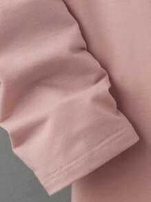 Manfinity Men Crane & Chinese Letter Graphic Tee - Dusty Pink - View 3