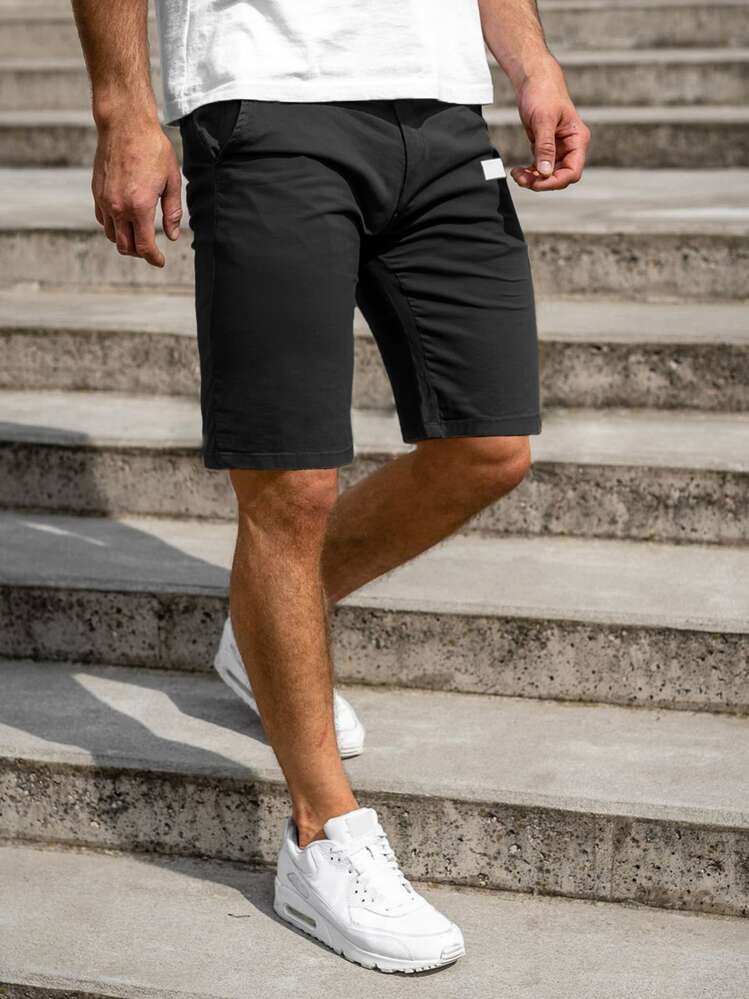 Homme Short à cordon patch - Noir - Voir 3