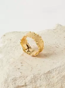 MOTF PREMIUM Anillo abierto con textura de metal - Amarillo Oro - Ver 1