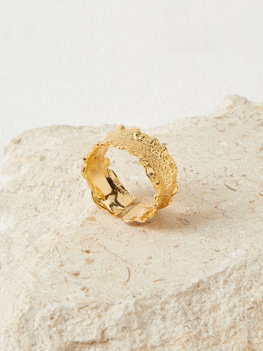 MOTF PREMIUM Anillo abierto con textura de metal - Amarillo Oro - Ver 1