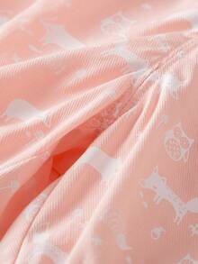 YINGZIFANG Shorts casuales lindos con estampado de caricatura para niña joven - Rosa coral - Ver 5