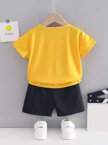 Bộ thời trang bé trai Hoạt hình Lá thư Giải trí - Nhiều màu - Xem 2