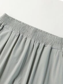 Boys Letter Graphic Trousers - Light Grey - View 3