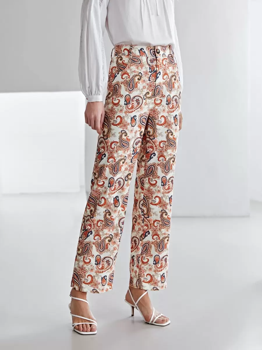 MOTF PREMIUM ALLOVER PAISLEY PRINT TROUSERS - Multicolor - View 1
