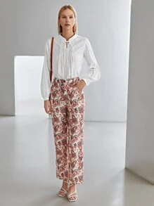 MOTF PREMIUM ALLOVER PAISLEY PRINT TROUSERS - Multicolor - View 4