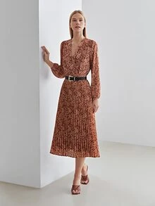 MOTF PREMIUM PAISLEY PRINT PLEATED SKIRT WITHOUT BELT - Multicolor - View 4