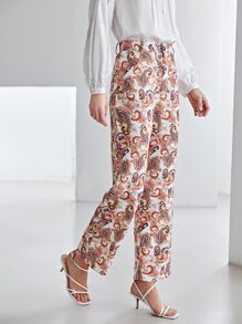 MOTF PREMIUM ALLOVER PAISLEY PRINT TROUSERS - Multicolor - View 8