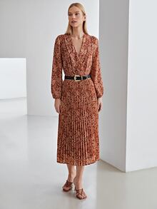 MOTF PREMIUM PAISLEY PRINT PLEATED SKIRT WITHOUT BELT - Multicolor - View 6