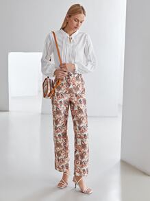 MOTF PREMIUM ALLOVER PAISLEY PRINT TROUSERS - Multicolor - View 9