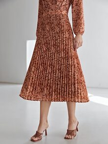 MOTF PREMIUM PAISLEY PRINT PLEATED SKIRT WITHOUT BELT - Multicolor - View 7