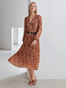 MOTF PREMIUM PAISLEY PRINT PLEATED SKIRT WITHOUT BELT - Multicolor - View 10