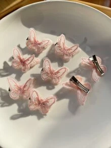 Kẹp tóc hình con bướm ren màu hồng boho 8 chiếc dành cho nữ, phong cách thanh lịch và tối giản với cảm giác cao cấp Hoàn hảo để mặc hàng ngày, đi tiệc thường ngày, đi làm, đi nghỉ, rửa mặt và trang điểm. Thích hợp để kết hợp với quần áo và các phụ kiện khác như mũ nón và đồ trang trí. - Hồng - Xem 3