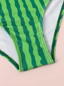 Tween Girl 3packs Watermelon Print Drawstring Waist Bikini Set Summer Beach - Multicolor - View 5