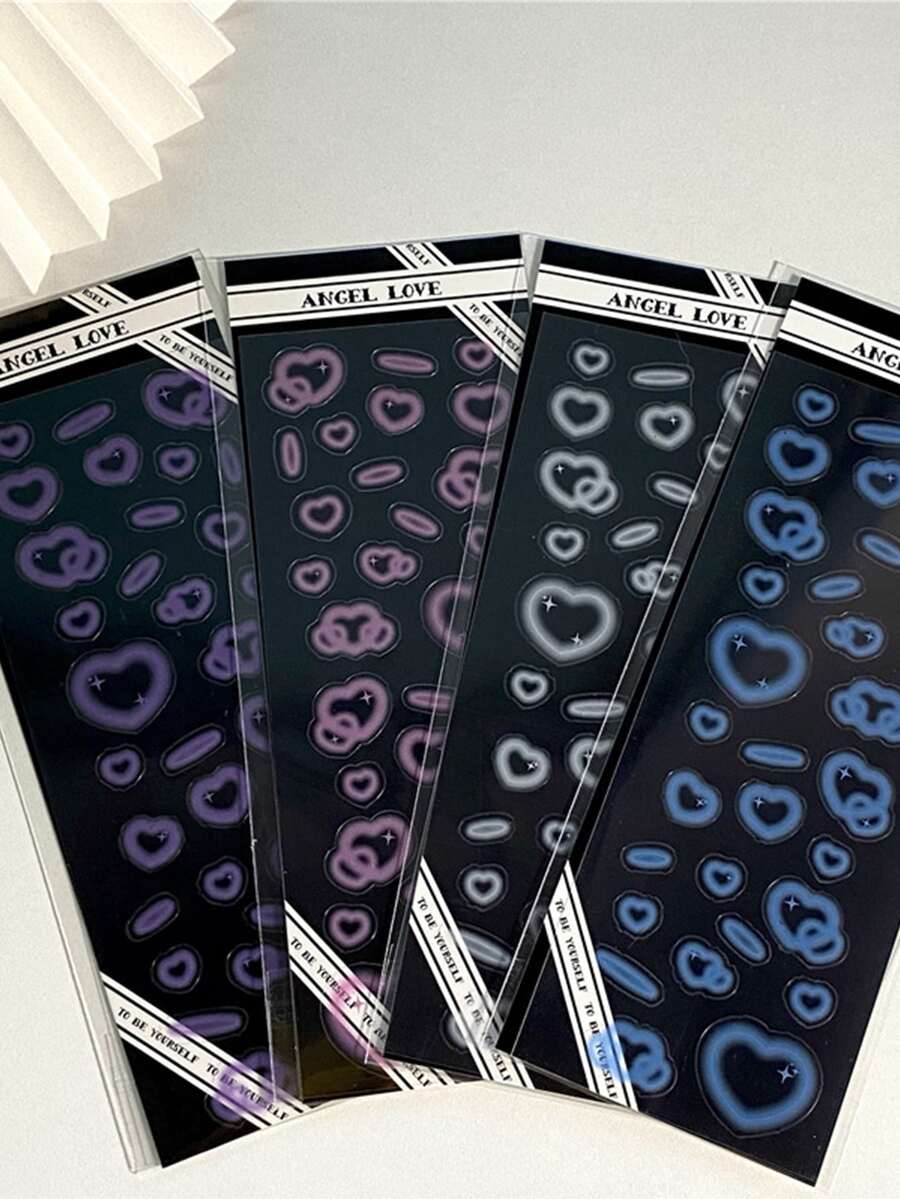 1入組愛心圖案隨機貼紙 - 彩色 - 查看 1