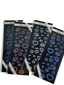 1入組愛心圖案隨機貼紙 - 彩色 - 查看 3