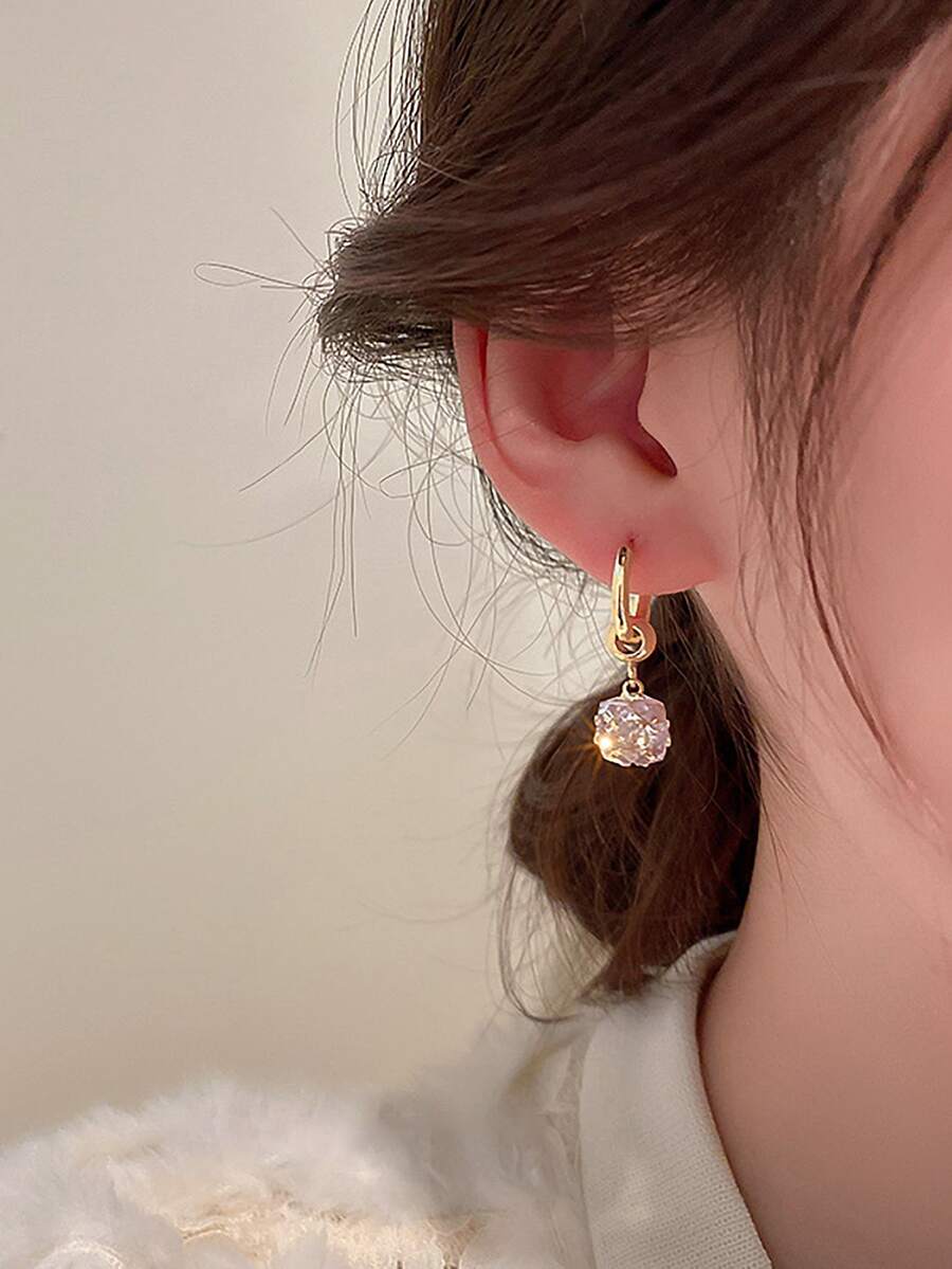 Bông tai thả bóng Rhinestone - Nhiều màu - Xem 1