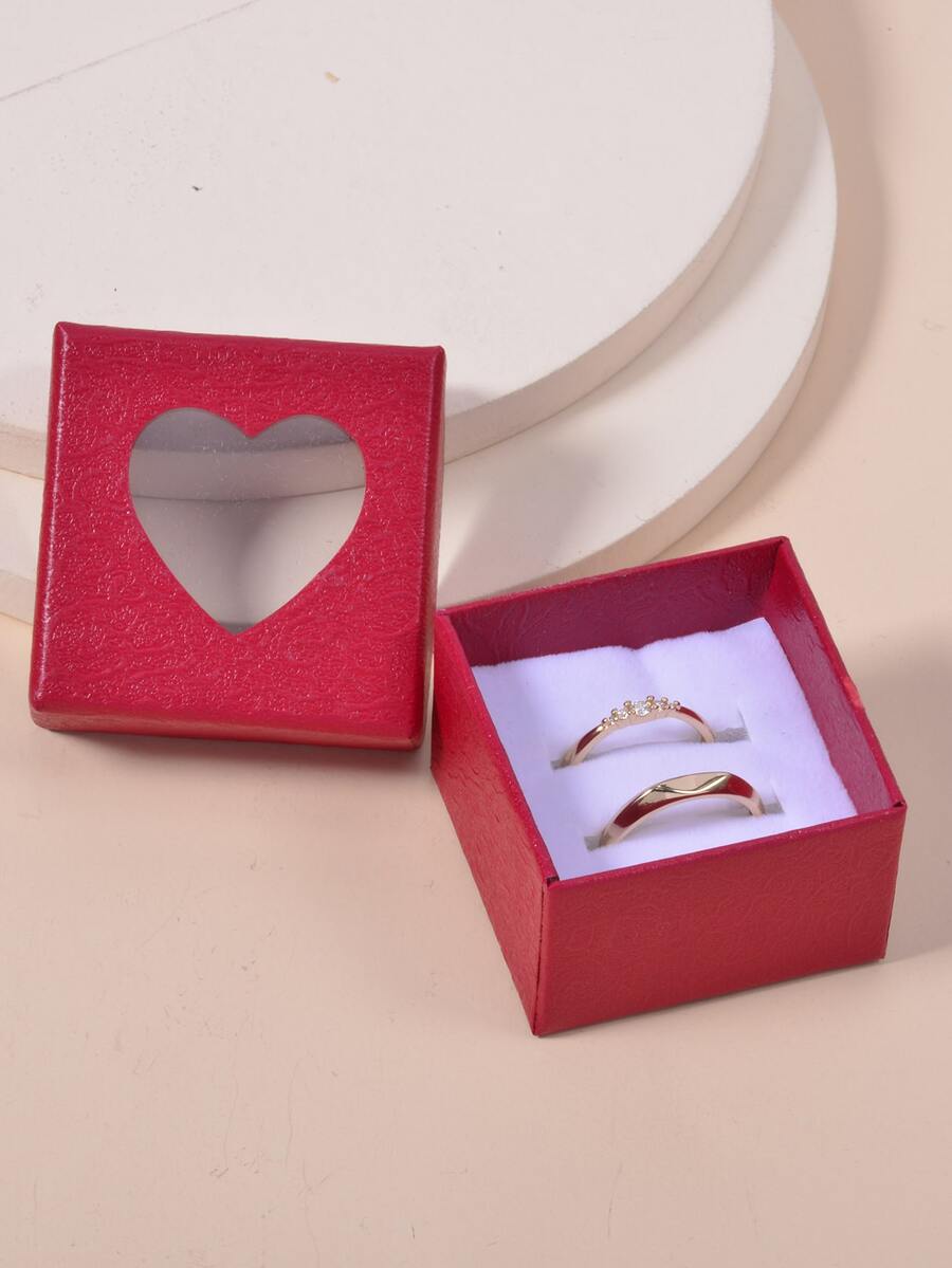 2 Miếng Nhẫn Khối Zirconia  Trang trí - Vàng - Xem 1