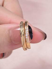 2 Miếng Nhẫn Khối Zirconia  Trang trí - Vàng - Xem 2