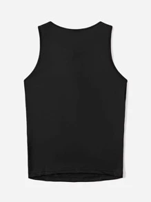 Rhinestone Detail Cutout Tank Top - Black - View 2