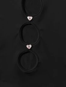 Rhinestone Detail Cutout Tank Top - Black - View 5