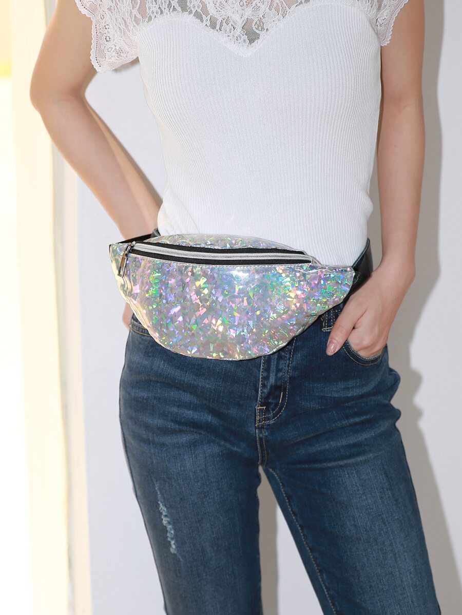 Holographic Bum Bag - Silver - View 1