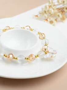 Butterfly Charm Beaded Bracelet - Multicolor - View 2