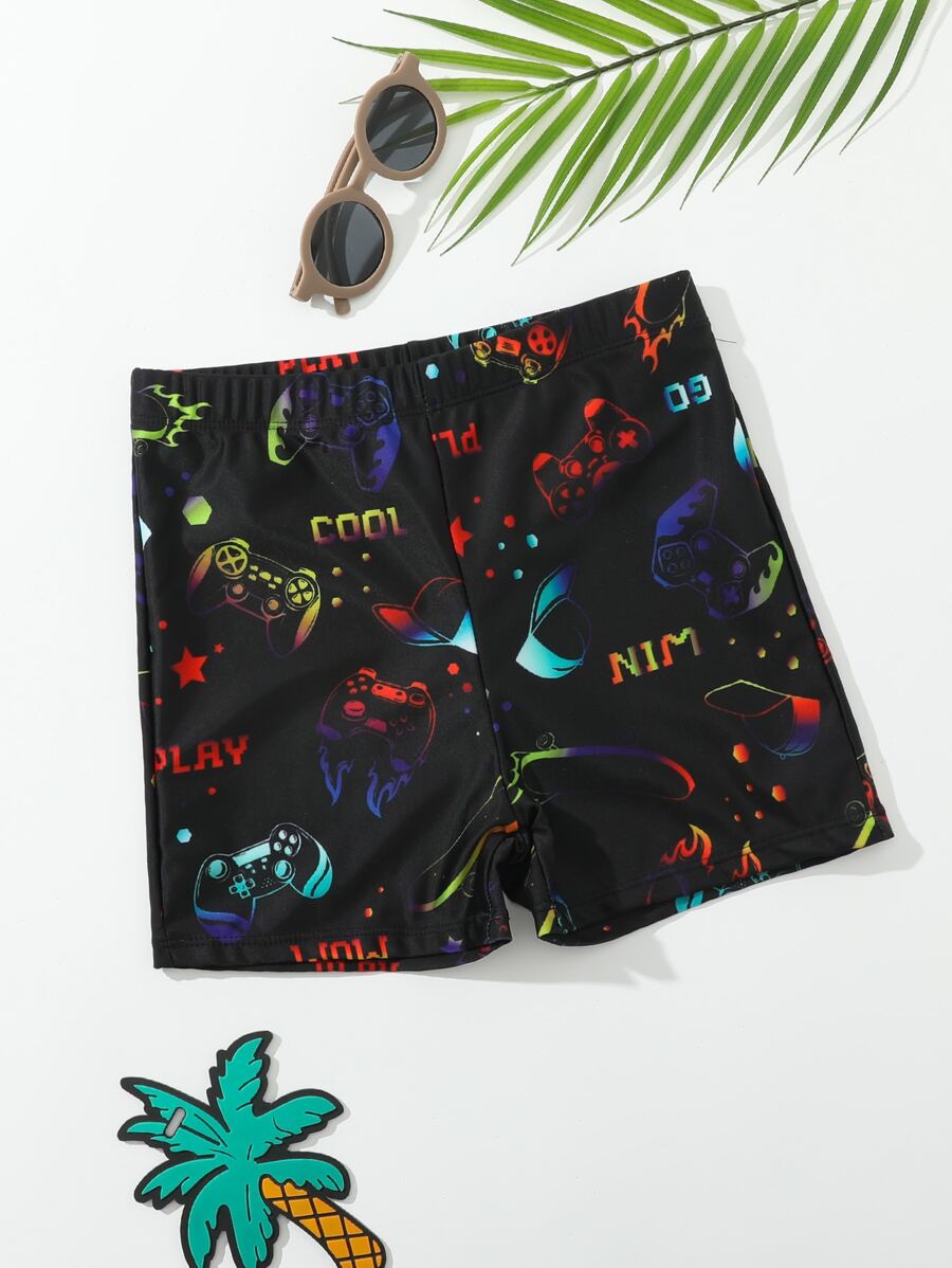 男孩字母圖案沙灘褲