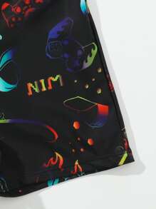 男孩字母圖案沙灘褲