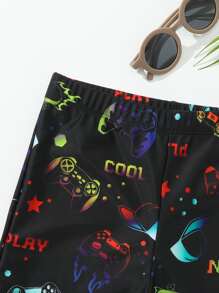 男孩字母圖案沙灘褲