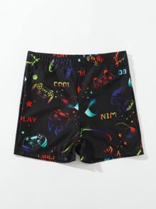 男孩字母圖案沙灘褲