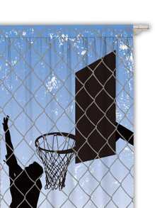 2 piezas Cortina baloncesto patrón - Multicolor - Ver 2