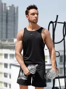 Manfinity Sport Corelite Men Contrast Panel Sports Tank Top Compression Shirt Men - Black - View 1