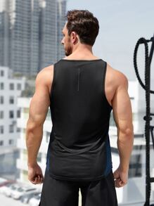 Manfinity Sport Corelite Men Contrast Panel Sports Tank Top Compression Shirt Men - Black - View 2