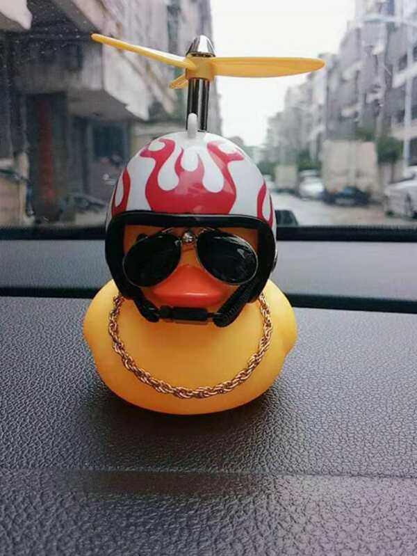 Wonuu Decoración De Pato De Goma Para Automóvil, Accesorios De Decoración De Tablero De Instrumentos De Pato Vaquero Occidental Con Mini Anillo De Natación, Sombrero De Vaquero, Bufanda Y Lentes De