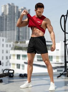 Manfinity Sport Corelite Boyfriend Style Men Slant Pocket Sports Stretchy Shorts - Black - View 4