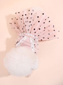 nicovaer 1入組波卡圓點設計寵物連衣裙 - 粉色 - 查看 6