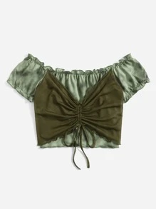 ROMWE Áo nữ - xanh quân đội - Xem 1